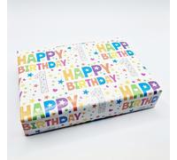 Party Angels 2 Sheets 2 Tags 1st Birthday Boy Girl Unisex Multi Coloured Wrapping Paper Age 1 Cute Fun Attractive Birthday Giftwrap Male Female (PA)