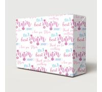 Party Angels 2 Sheets Mother's Day Best Mum Ever Design Wrapping Paper Pink Mum Birthday Gift Wrap (PA), 70x50 cm (Pack of 2)