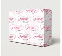 Party Angels 2 Sheets Mother's Day Heart Design Wrapping Paper Pink Mum Gift Wrap (PA)