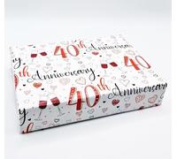 Party Angels 4 Sheets 4 Tags 40th Wedding Anniversary Wrapping Paper Champagne Glass Design Ruby Wedding Anniversary Giftwrap (PA)