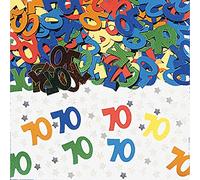 Party Angels 70th Birthday Multi Colour Mix Table Metallic Foil Scatter Sprinkle Confetti Age 70 Decorations x 3 PACKS