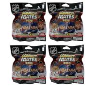 Party Animal - 4 Pack Bundle - Squeezymates NHL Hockey 2025 Series 5 Mystery Blind Pack Bag Figure Slofoam Keychain Multicolor, Multicolor, S