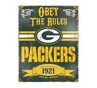 Party Animal NFL Embossed Metal Vintage Green Bay Packers Sign