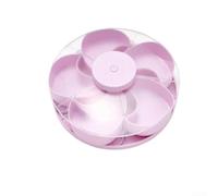 Party Appetizer Organizer Rotating Snack Tray, 5 Compartment Lazy Susan for Table, Dip Container for Veggies Fruits,lasting Plastic Serving Set(Pink)
