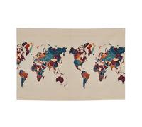 Party Backdrop Banner, World Map Outline Themed Party Wall Background, Reusable Photography Birthday Party Banner Decorations