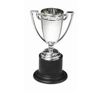 Party Bag/Favour/Lucky Dip Mini Plastic Winners Trophy 10Cm 12/Pack - Silver