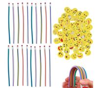 Party Bag Filler,20Pcs Soft Flexible Bendy Pencils + 30 Rubber Erasers | Twist Bendy Pencils,Pencils and Emoji Erasers Set for classroom rewards,gifts bags and creative activities