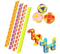 Party Bag Fillers for Kids- 12 Pack 24 Block Magic Snake Cube, Christmas Stocking Fillers Kids, Christmas Gifts for Kids, Kids' Party Favours, Toys for Kids, Party Supplies for Kids