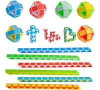 Party Bag Fillers for Kids - 12 Pack 24 Blocks Snake Fidget Toys for Kids Mini Magic Snake Cube for Kids 8-12 Boy Girls Gifts Classroom Holidays