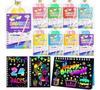 Party Bag Fillers for Kids - Scratch Art Party Bag Fillers, Arts and Crafts Rainbow Scratch Notebooks Gifts age 4-9, Birthday Classroom Gifts for Boys Girls