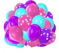 Party Balloon Pack 25pcs 10 Inch Pink Purple Aqua Balloon Polka Dot Balloons Backdrop Bridal Shower Anniversary Wedding Decor Gender Reveal Birthday Party Decoration