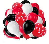 Party Balloon Pack 25pcs 10 Inch Red Black White Balloon Polka Dot Balloons Birthday Baby Shower Wedding Graduation Anniversary Engagement Retirement Party Decorations