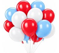 Party Balloons 10 Inch Red White Balloons Pack 25pcs Latex Blue Balloons for Arch Decoration Kids Birthday Party Wedding Independence Day Theme Party Graduation Decoration