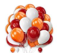 Party Balloons 5 Inch 25 Pack Orange White Balloons Burgundy and White Balloons Maroon Balloons Wedding Party Bridal Shower Anniversary Birthday Decorations