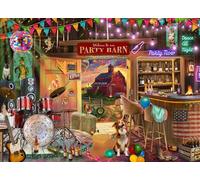 Party Barn Jigsaw Puzzle 1000 Piece by Vermont Christmas Company - Puzzles for Adults & Families - Fully Interlocking & Randomly Shaped Pieces - 26 5/8" x 19 1/4"