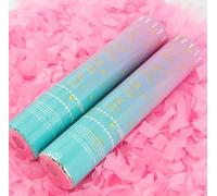 Party Biodegradable Pink & White Gender Reveal Cannons For Girl Confetti - Pack of 2