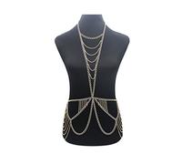 Party Body Chains Multilayer Gold Long Tassel Body Chain Necklace Fashion Women Bikini Harness Beach Jewelry Accessories for Women Body Jewelry