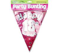 Party Bunting Birthday Girl Pink 11 flags 3.9m