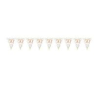 Party Bunting Sparkling Fizz 50 White & Rose Gold Holographic 11 flags 3.9m