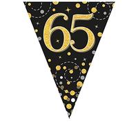 Party Bunting Sparkling Fizz 65 Black & Gold Holographic 11 flags 3.9m