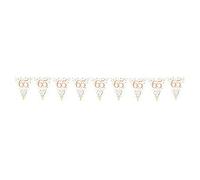 Party Bunting Sparkling Fizz 65 White & Rose Gold Holographic 11 flags 3.9m