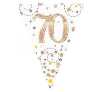Party Bunting Sparkling Fizz 70 White & Rose Gold Holographic 11 flags 3.9m