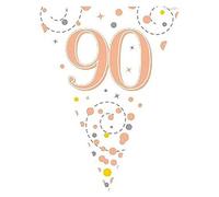 Party Bunting Sparkling Fizz 90 White & Rose Gold Holographic 11 flags 3.9m