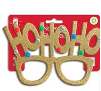 Party Buz WE VALUE YOUR TRUST Christmas Novelty Head Bopper Headbands Headware and Glasses for Fancy Dress Christmas New Year (Gold HoHoHo Glasses)