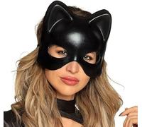 Party Buz WE VALUE YOUR TRUST Eye Mask for Costume Accessory for Halloween, Masquerades, Fancy Dress, Carnival and Themed Parties (Cat Black Eye Mask)