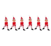 Party Buz WE VALUE YOUR TRUST Naughty Faced Elves Long Leg with Soft Body with Vinyl Face Elf for Decoration Christmas 12" (Pack of 6(Red Boy Elf))