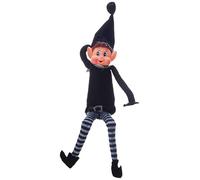 Party Buz WE VALUE YOUR TRUST Naughty Faced Elves Long Leg with Soft Body with Vinyl Face Elf for Decoration Christmas 12" (Pack of 1(Black Girl Elf))