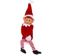 Party Buz WE VALUE YOUR TRUST Naughty Faced Elves Long Leg with Soft Body with Vinyl Face Elf for Decoration Christmas 12" (Pack of 1(Red Girl Elf))