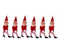Party Buz WE VALUE YOUR TRUST Naughty Faced Elves Long Leg with Soft Body with Vinyl Face Elf for Decoration Christmas 12" (Pack of 6(Red Girl Elf))