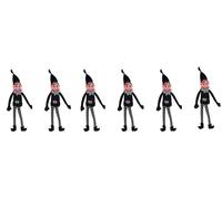Party Buz WE VALUE YOUR TRUST Naughty Faced Elves Long Leg with Soft Body with Vinyl Face Elf for Decoration Christmas 12" (Pack of 6(Black Boy Elf))