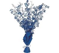 Party Buz WE VALUE YOUR TRUST Pink/Blue/Black Birthday Balloon Weight Spray Centrepiece - 43cm, (3 x 13th Blue & Silver)