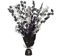 Party Buz WE VALUE YOUR TRUST Pink/Blue/Black Birthday Balloon Weight Spray Centrepiece - 43cm, (3 x 80th Black & Silver)