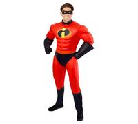 Party City Disney The Incredibles: Mr. Incredible Costume for Adults, Red, Medium