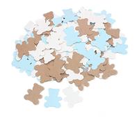 Party Confetti Happy Birthday Confetti Kraft Brown Teddy Bear Baby Shower Paper Confetti for Birthday Woodland Party Decor Blue 300pcs
