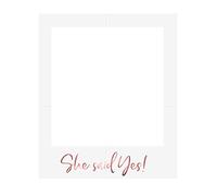 Party Deco Générique She Said Yes Cardboard Photo Frame 50 x 59.5 cm White and Pink Gold