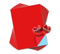 party_decor Red Self Adhesive Gloss Vinyl Sheet - A4 - Pack of 5 - Perfect for Hobby & Craft