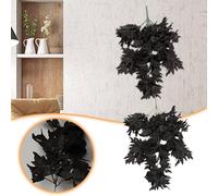 Party Decorations for Girls 11th Birthday Halloween Festival Maple Leaf Decoration Props Event Dresses for Women Evening (Black, 75x55CM)