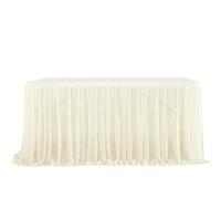 Party Dessert Table Cover Tablecloth, Chiffon Party Table Skirt For Wedding Multicolor Multiple Sizes(Begie,77x275cm 9FT)