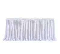 Party Dessert Table Cover Tablecloth, Party Table Skirt Polyester Multiple Sizes Multicolor(White,4ft(H78 L122cm))