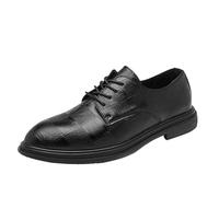 Party Dress Oxford Formal Shoes for Men French Leather Lace-up Cap Toe Design Party Non Slip Rubber Sole Low Top Shoe(5.5 UK) Black