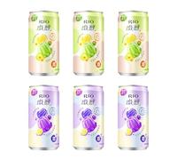 【Party Drinks】Shake for Jelly, RIO Light Jelly Wine Mixed Pack, Refreshing Jelly Shots 3% ABV, Shake Before Drinking RTD Juicy Cocktail Jelly, Ice Crystal Grape x3, Osmanthus Green Plum x3