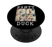 Party Duck Funny Retro Photo Booth Animal Lover Humor PopSockets Adhesive PopGrip