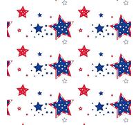Party Essentials 54108STR-2 Heavy Duty Disposable 54" x 108" Printed Plastic Rectangle Table Cover/Tablecloth, 2-Count, Patriotic Stars