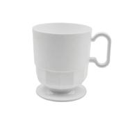 Party Essentials Deluxe/Elegance Hard Plastic 8-Ounce Coffee Cups, 10-Count, White