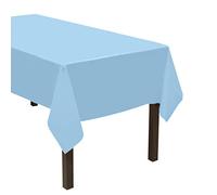 Party Essentials Heavy Duty Plastic Table Cover Available in 44 Colors, 54" x 108", Light Blue