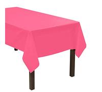 Party Essentials Heavy Duty Plastic Table Cover Available in 44 Colors, 54" x 108", Neon Pink